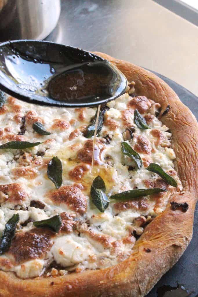 Goat Cheese and Sage Pizza with Pumpkin Crust 4