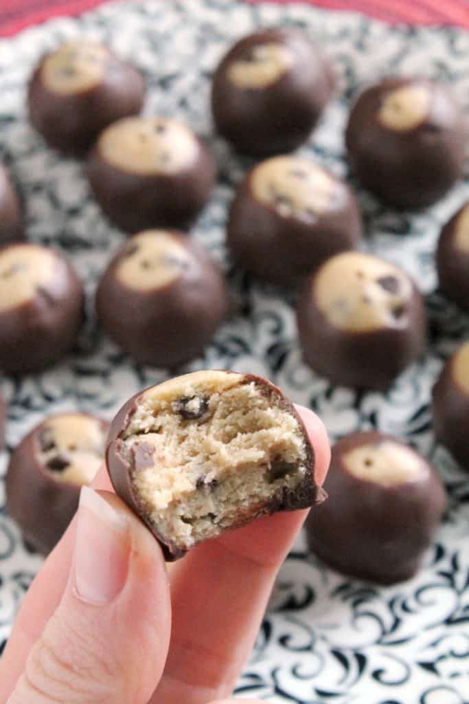 Peanut Butter Chocolate Chip Cookie Dough Buckeyes 4
