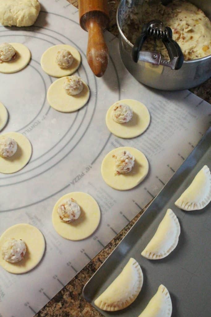 Bacon, Cheddar, Caramelized Onion, and Potato Pierogi 1