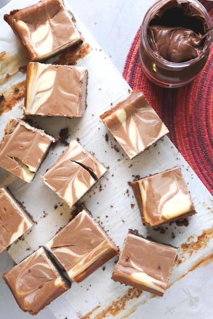 Nutella Swirl Cheesecake Bars 3C