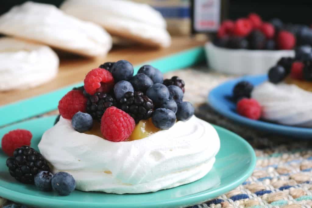 Mini Pavlovas with Lemon Curd and Berries 4