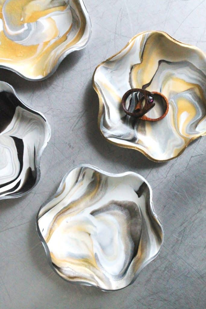 DIY Marbled Clay Ring Dish 9