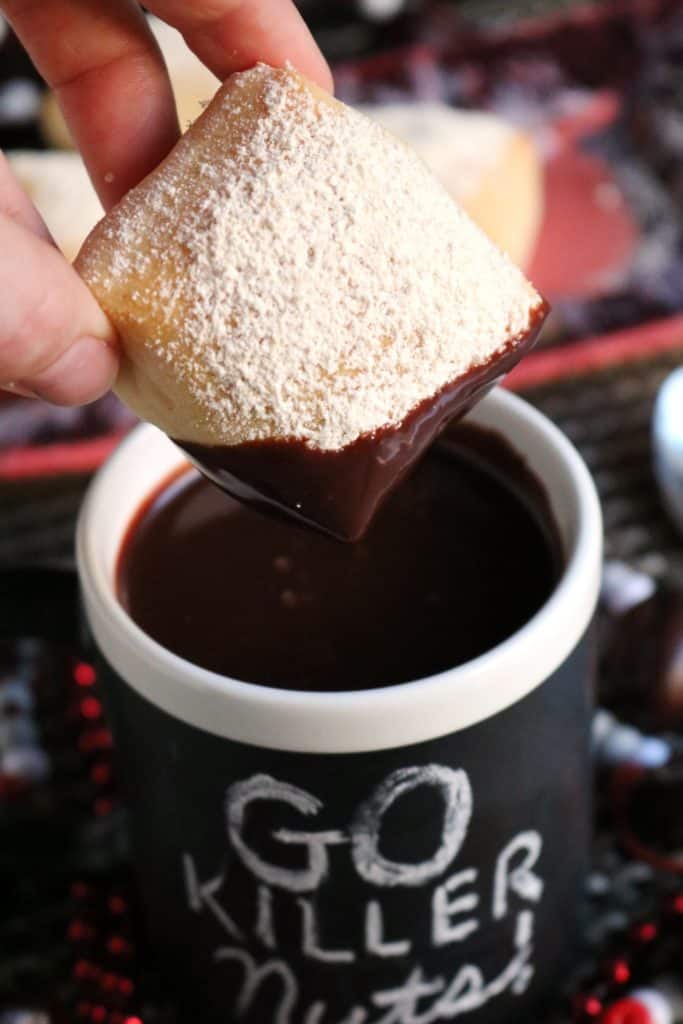 Baked Peanut Butter Beignets with Chocolate-Coffee Sauce 4