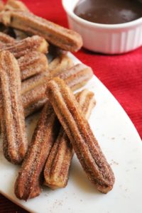 Baked Peanut Butter Churros with Chocolate Caramel Sauce 4