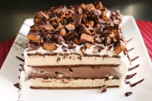 Peanut Butter & Chocolate Ice Cream Sandwich Cake 3