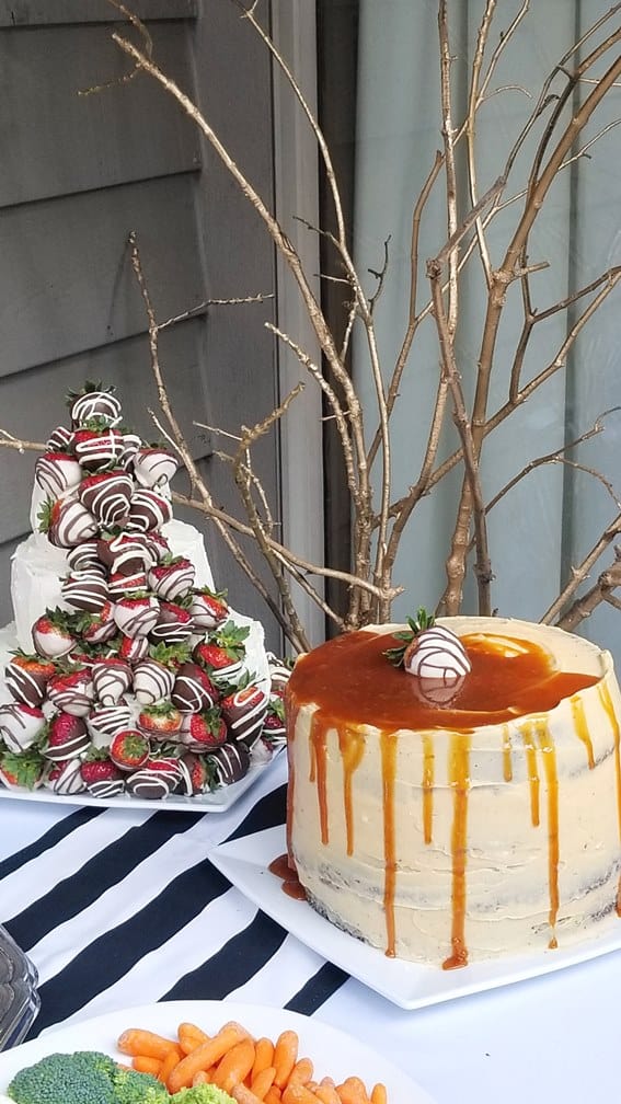 White Chocolate Covered Strawberry Vanilla Cake 5