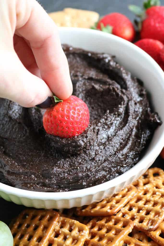 Dark Chocolate Peanut Butter Dessert Hummus 3