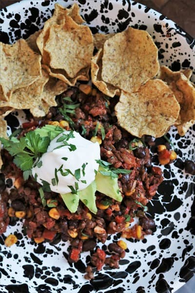 Lentil Taco Skillet #meatless #lentiltaco