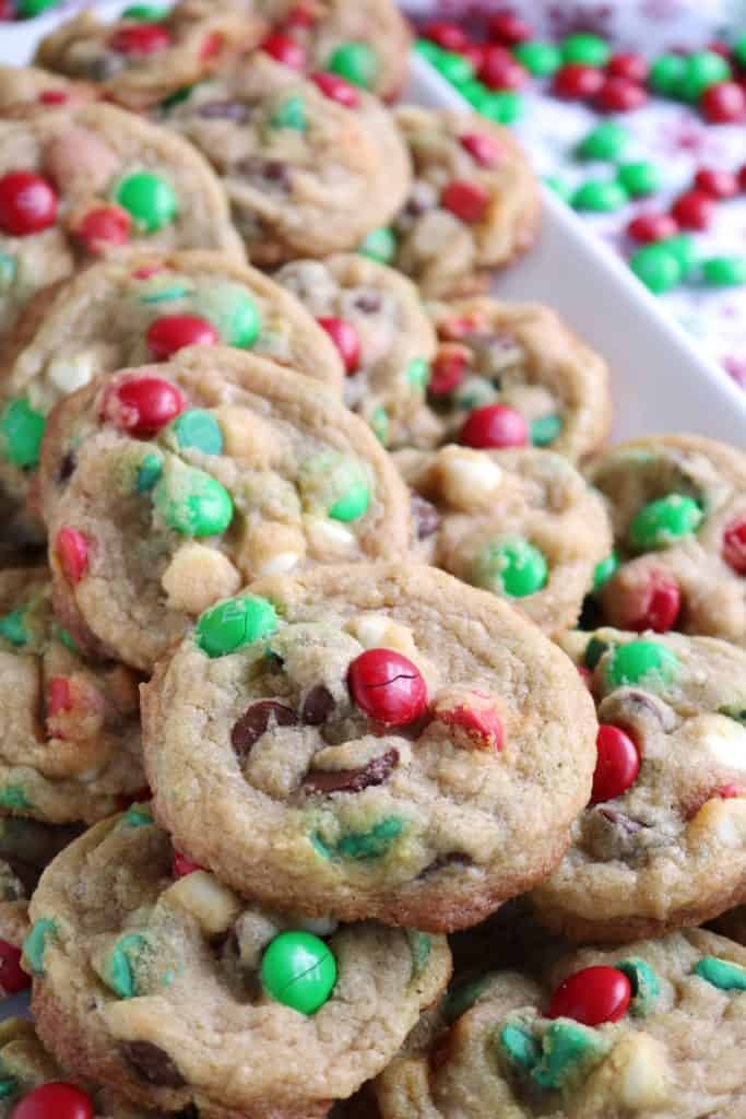 Chewy Holiday M&M Chocolate Chip Cookies 1