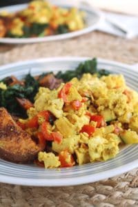 Vegan Scrambled Tofu with Sweet Potato & Kale Hash 3