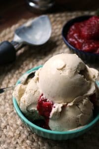 Black Pepper Ice Cream with Strawberry Chia Jam 1