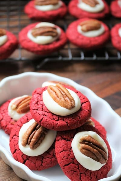 Red Velvet Thumbprint Cookies 3