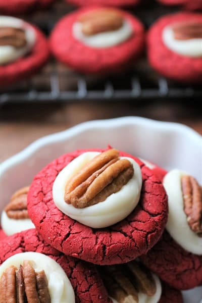 Red Velvet Thumbprint Cookies 4