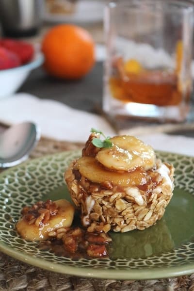 Bananas Foster Breakfast Yogurt Cheesecakes 1