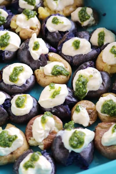 Smashed Potatoes with Lemon Aioli 1