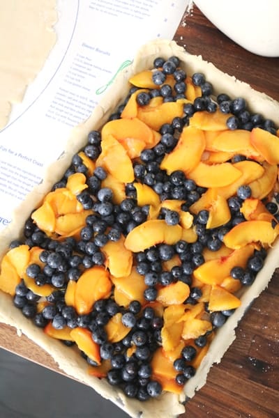 Blueberry, Peach & Brie Slab Pie 1