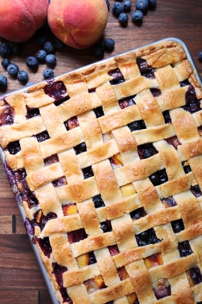 Blueberry, Peach & Brie Slab Pie 3