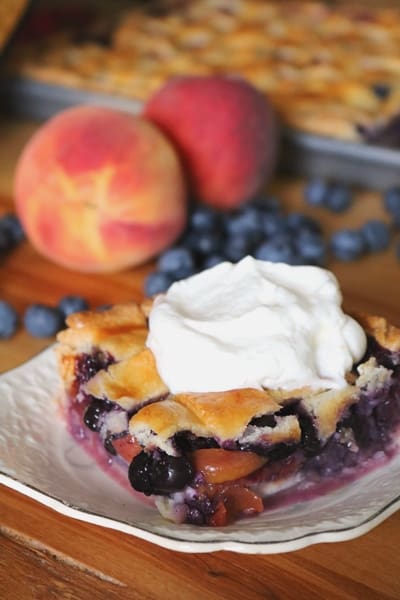 Blueberry, Peach & Brie Slab Pie 4