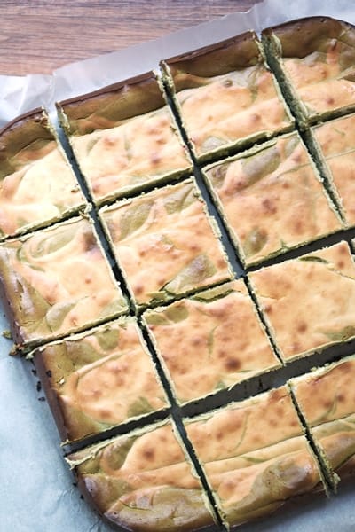 Matcha Swirl Cheesecake Bars 1