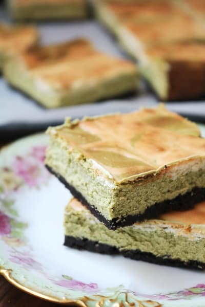 Matcha Swirl Cheesecake Bars 2