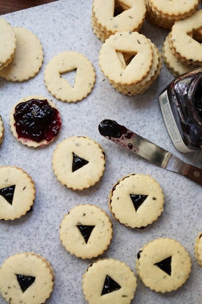 Rosemary Linzer Cookies with Blueberry Jam 1