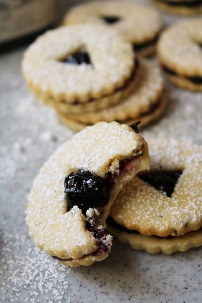 Rosemary Linzer Cookies with Blueberry Jam 4
