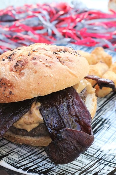 Brutus Burgers by The Spiffy Cookie #peanutbutterburger #brutusburger #ohiostate