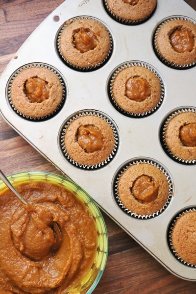 Pumpkin Butter Cupcakes with Brown Sugar Frosting by The Spiffy Cookie #thespiffycookie #cupcakes #recipe