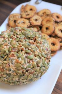 Pumpkin Herb Cheese Ball by The Spiffy Cookie #recipe #PumpkinWeek #cheeseball