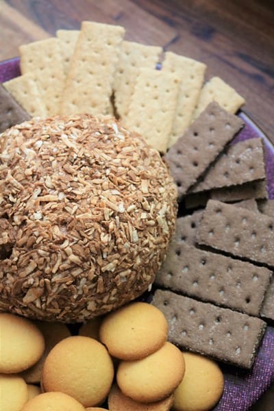 Toasted Coconut Covered Dessert Cheese Ball