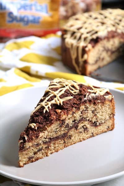 Chocolate Peanut Butter Coffee Cake Slice
