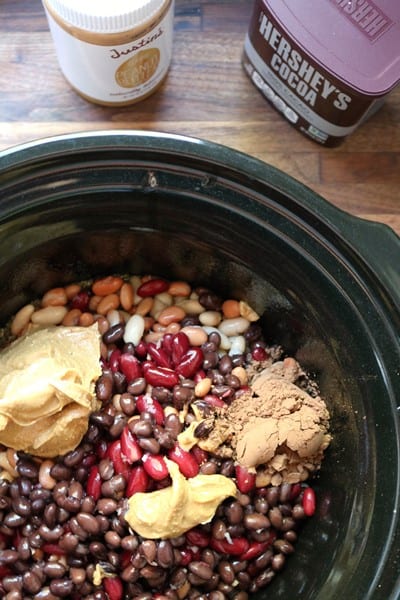 Vegetarian Buckeye Chili made in a slow cooker