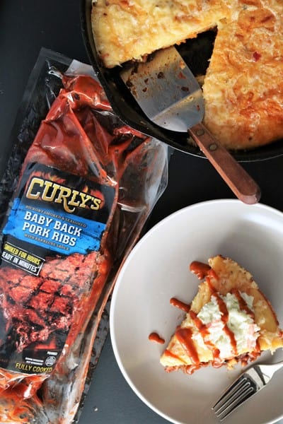 BBQ Ribs Tamale Pie #BBQribs #leftoverBBQ