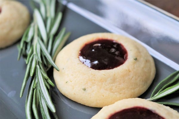 Goat Cheese & Rosemary Thumbprints with Cherry Jam #ChristmasCookies #thumbprints