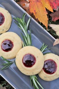 Goat Cheese & Rosemary Thumbprints with Cherry Jam #goatcheese #rosemary