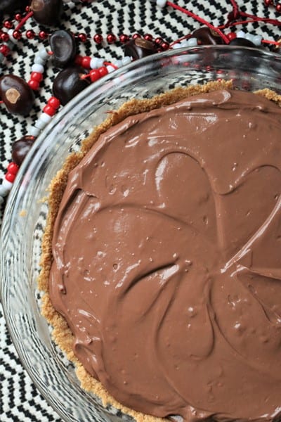 Peanut Butter & Chocolate Cream Pie #chocolatepie #pbchocsat