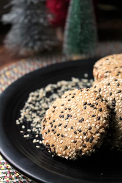 Gluten-Free Tahini Cookies #NationalCookieDay #tahini