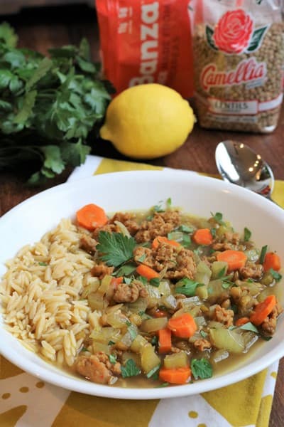 Slow Cooker Curried Lentil and Sausage Soup #lentilcurry #sausagesoup