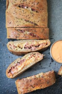 Reuben Stromboli with Rye Dough #stpatricksdays #cornedbeef