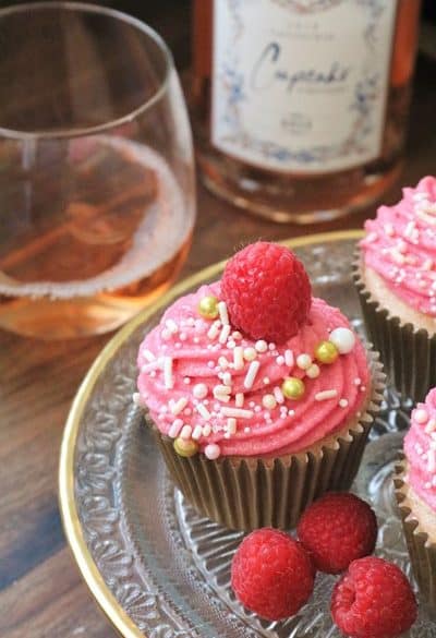Raspberry Rose Cupcakes #winecupcakes