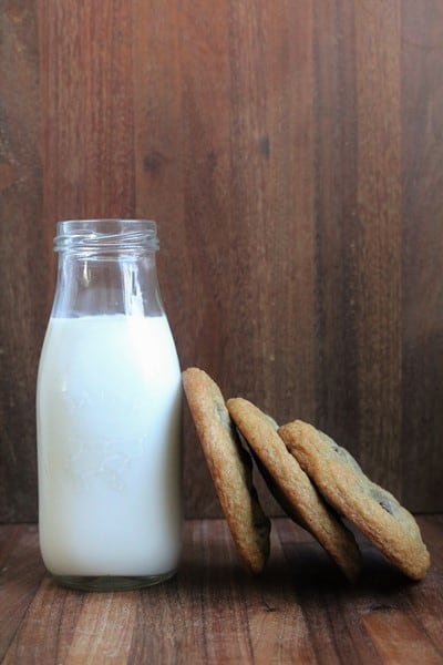 Sourdough Dark Chocolate Chip Cookies and Milk