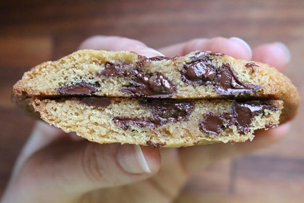 Sourdough Dark Chocolate Chip Cookie Cross Section
