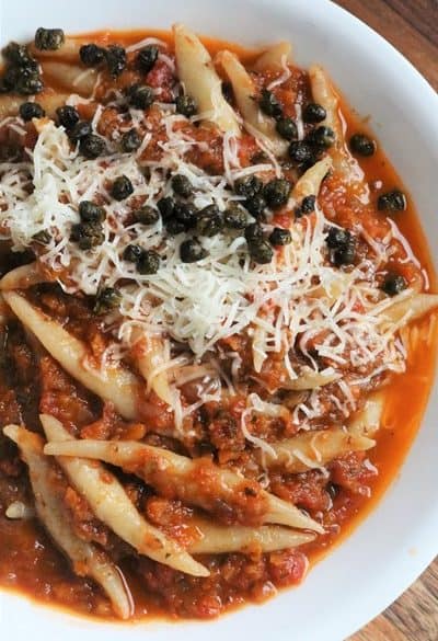 Sugo Finto with Crispy Capers