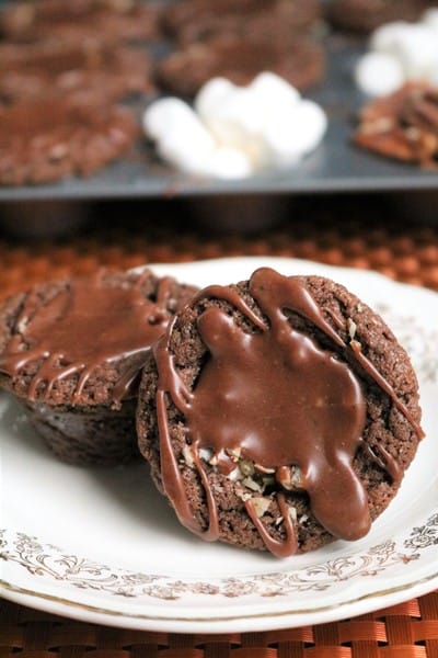 Mississippi Mud Cookie Cups Closeup