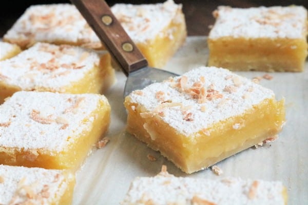 Coconut Lemon Bars Closeup