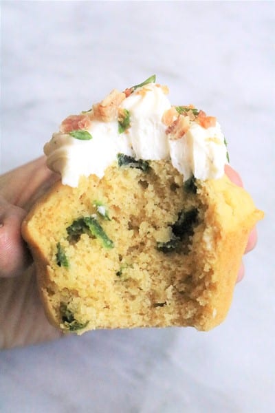 Gluten-Free Poblano Cornbread Muffins Inside