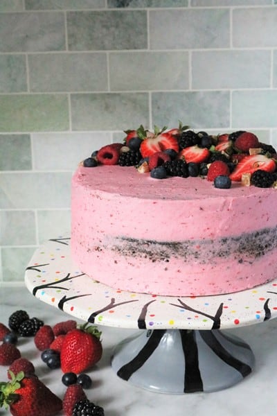 Naked Berry Chocolate Cake 