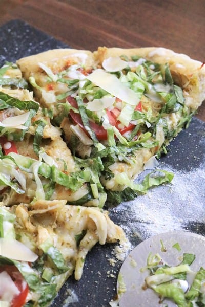 Mellow Mushroom Chicken Caesar Salad Pizza Slice