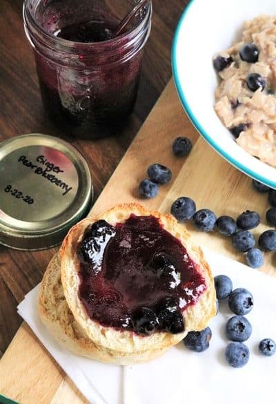 Blueberry Pear Ginger Jam #homemade #canning
