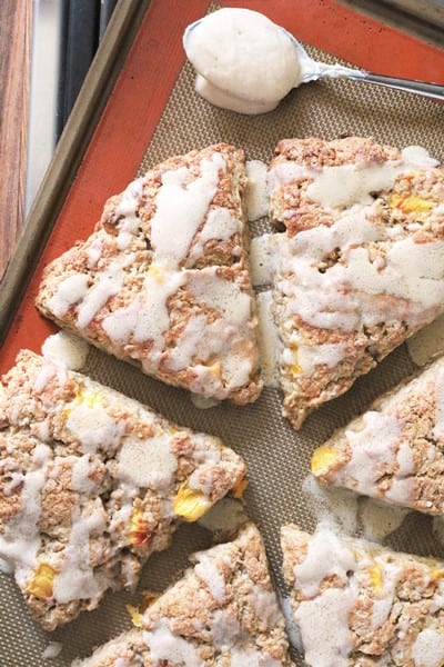Brown Butter Glazed Peach Scones